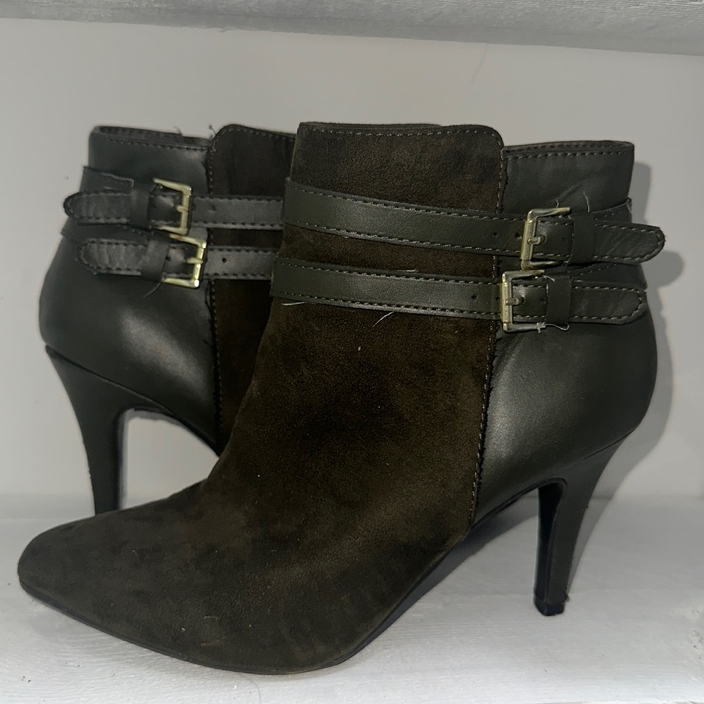 ARMY GREEN HEELS • OLIVE BOOTIES